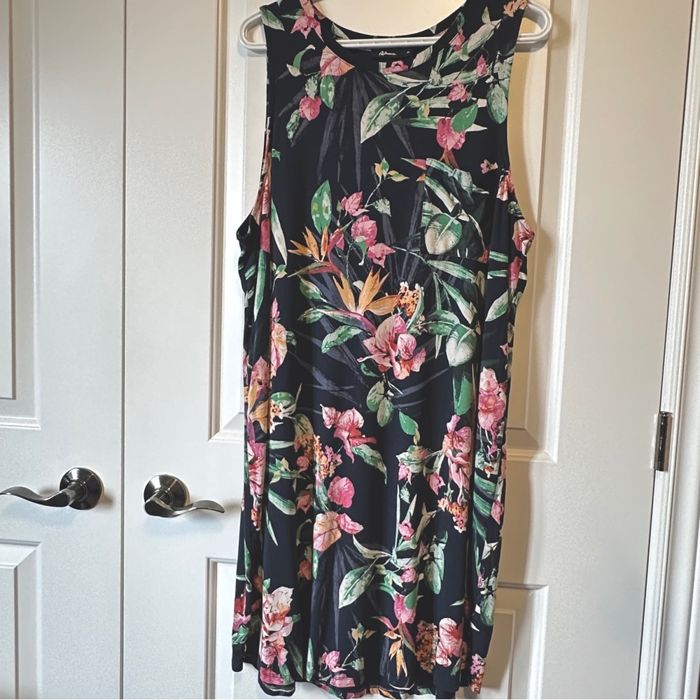 Reitmans bird of paradise tropical floral summer vacation dress - sz 2X
